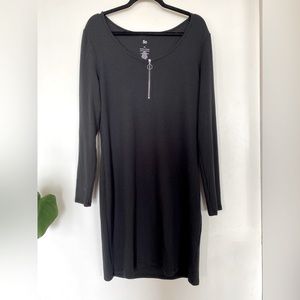 SO Kohl’s Brand LBD Zipper Front Ribbed black dress- Size XXL